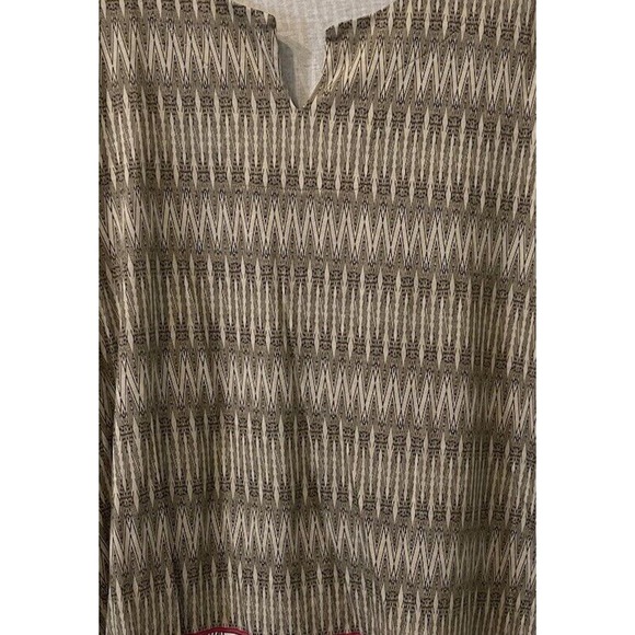 Chicos Blue Paisley Print V Neck Top 3/4 Sleeve Tunic Sz 3 US XL 16 - Picture 2 of 9